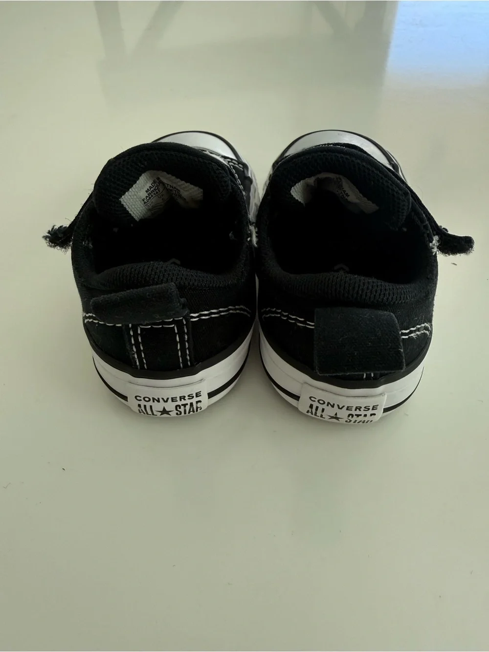Converse Kids Black and White Hook-and-Loop Low Top Sneakers